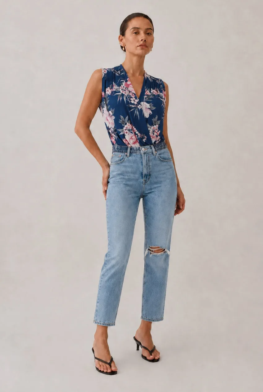 Honor Gold Jay body smanicato navy S/M floreale