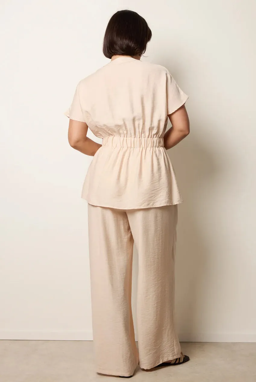 Blue Vanilla Set Beige Completo 2 Pezzi con Cintura