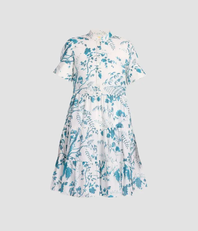 Erdem Botanical Print mini abito camicia lino