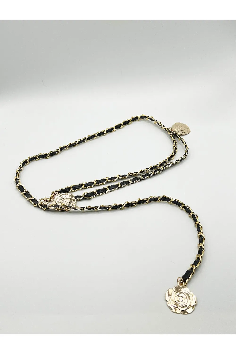 SVNX Rose Chain cintura catena nero oro
