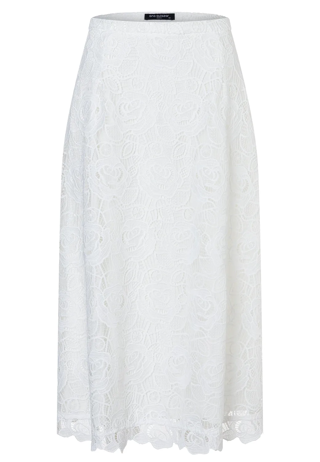 Ana Alcazar Dorry gonna midi pizzo bianca