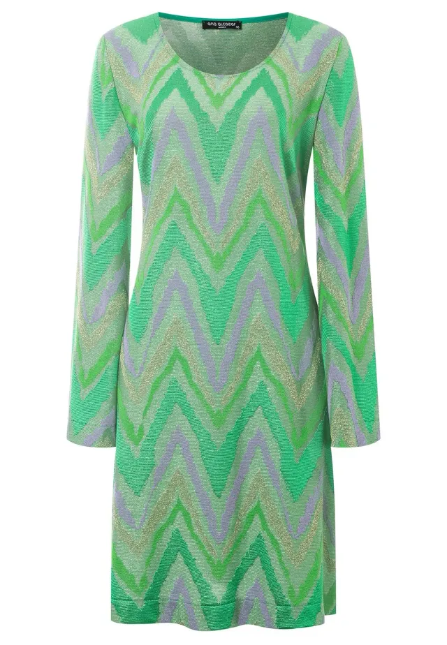 Ana Alcazar Pitana abito tunica svasato lurex verde