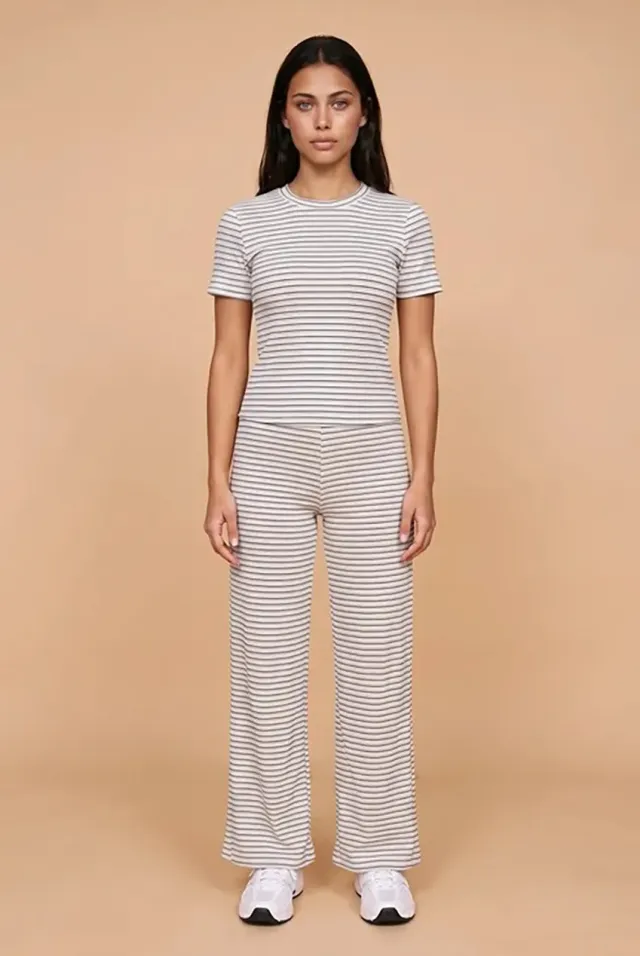 Urban Bliss Ribbed Stripe pantalone palazzo blu righe