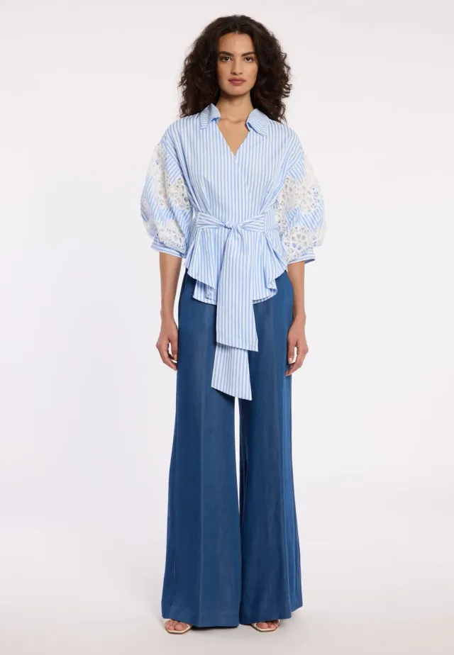 Ana Alcazar Dovah blusa incrocio a righe