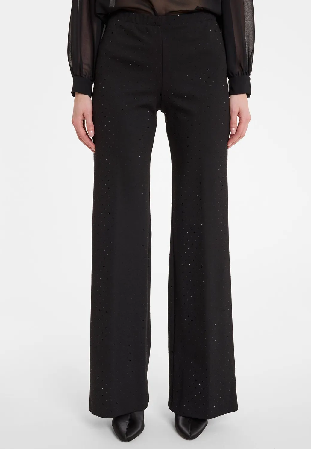 Ana Alcazar Abosa pantaloni svasati neri strass