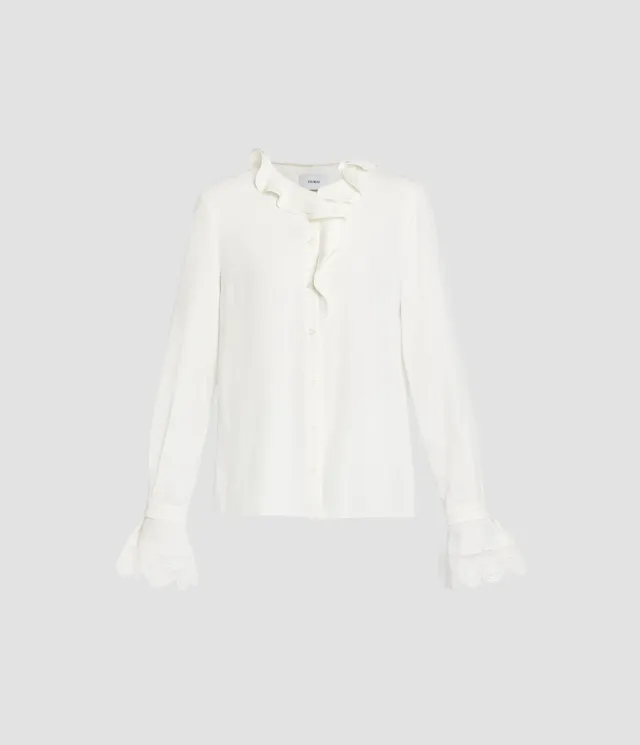 Erdem Cady Long Sleeve Shirt camicia bianca pizzo