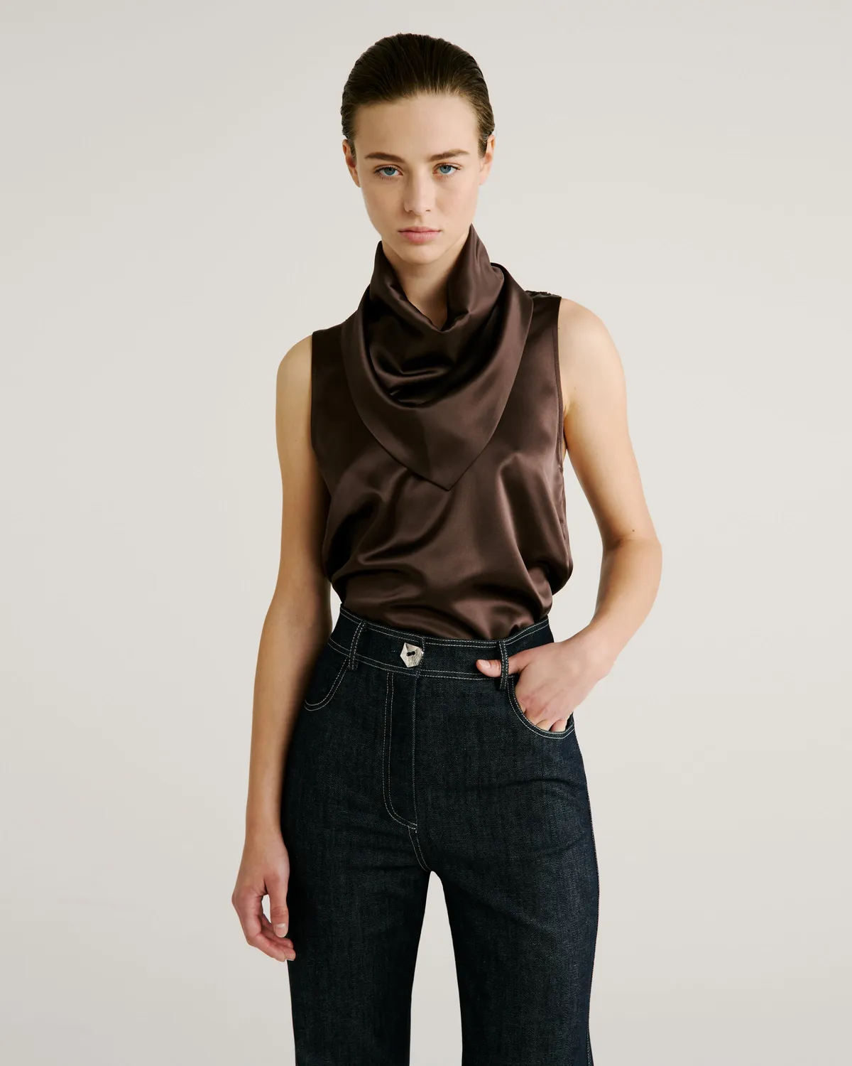 Violante Nessi Francis jeans blu in denim cotone bio