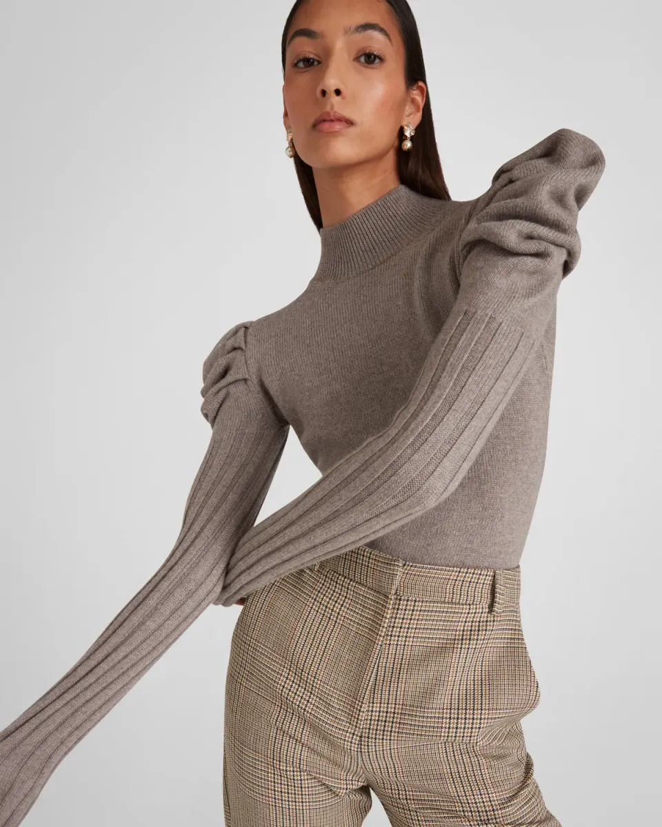 Violante Nessi Vittorio maglione taupe merino Cashwool