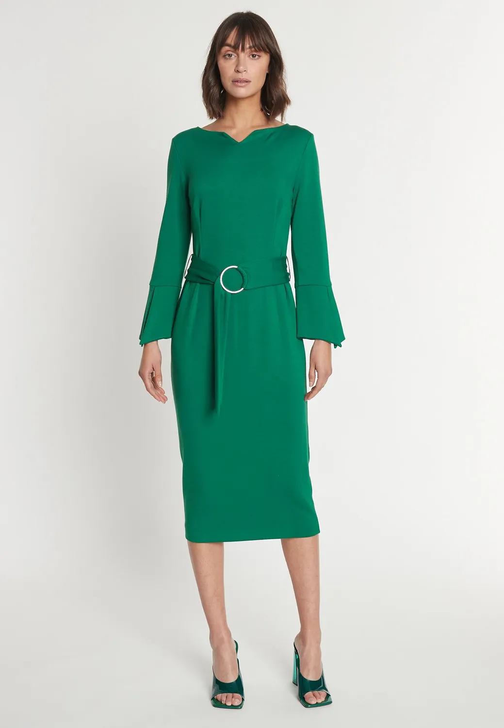 Ana Alcazar Mehine abito tubino midi verde