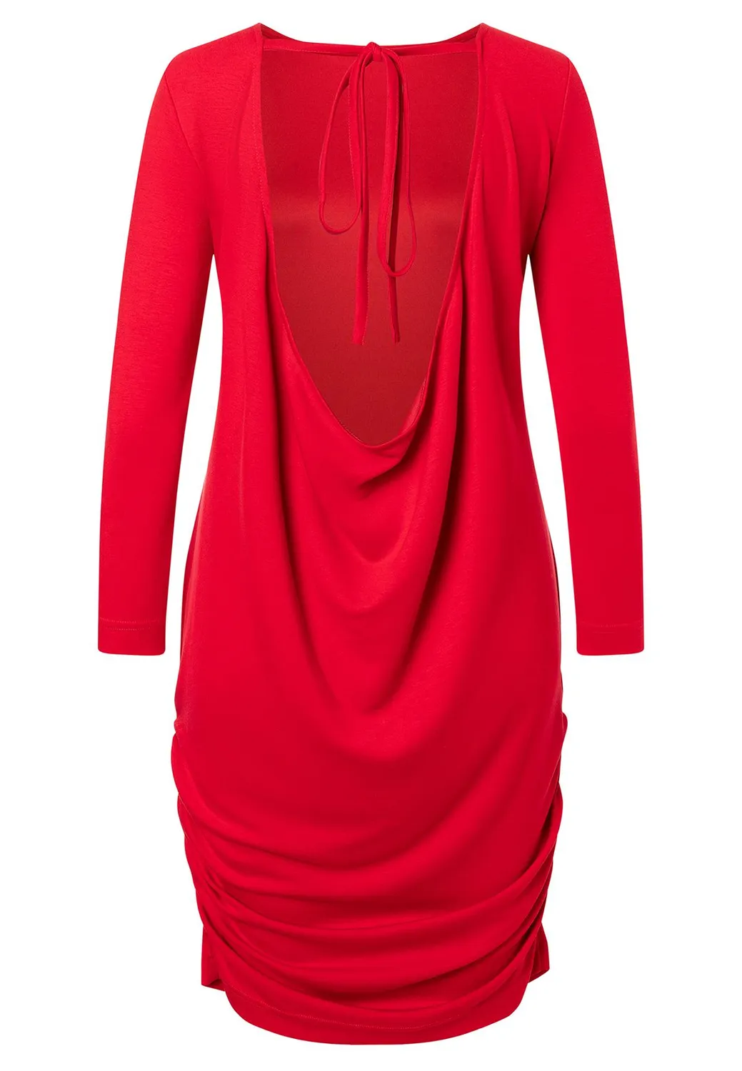 Ana Alcazar Sisly abito mini jersey rosso schiena