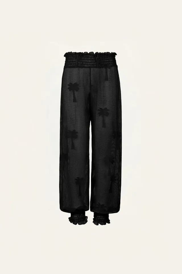 Johanna Ortiz Palm Nomad pantalone mare nero in cotone