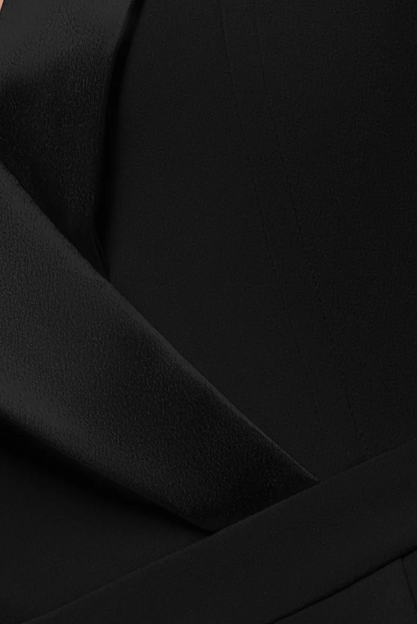 Goddiva Satin Collar tuta scuba nera collo satin