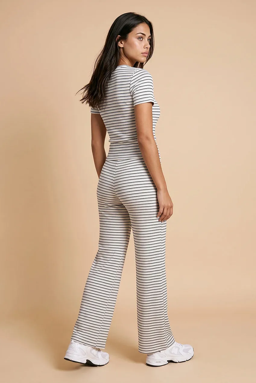Urban Bliss Ribbed Stripe pantalone palazzo blu righe