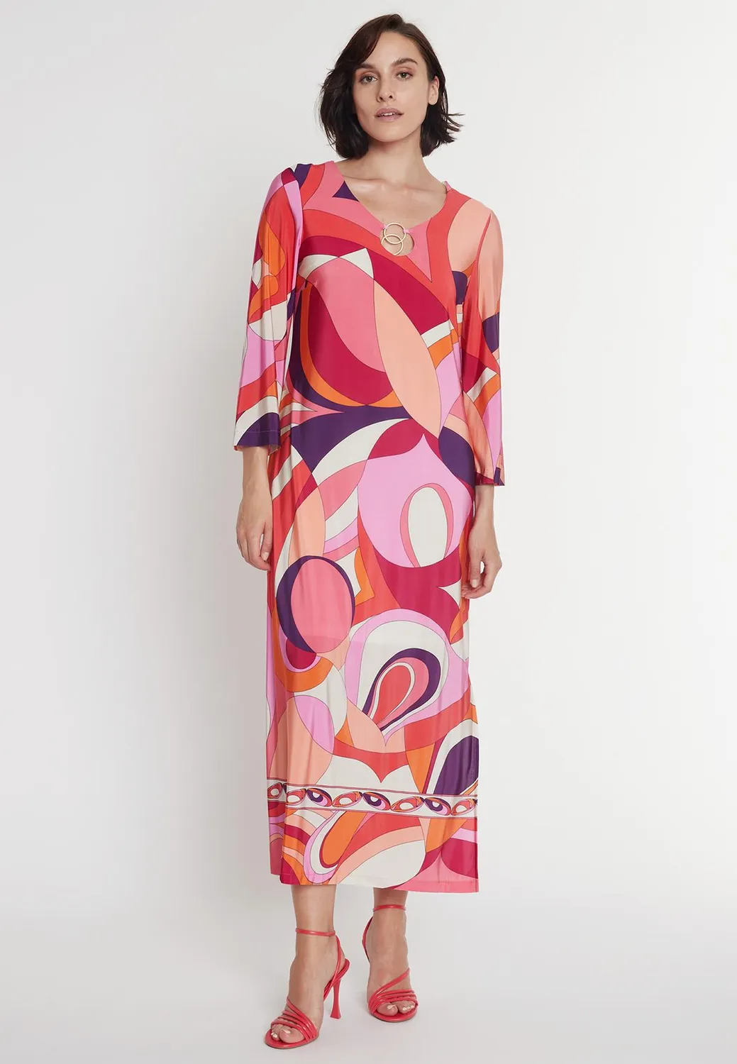 Ana Alcazar Pranea vestito caftano maxi fantasia