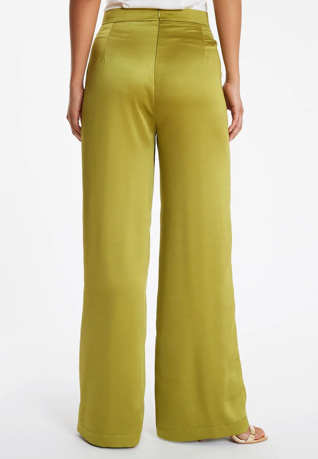 Ana Alcazar Pahisa pantaloni satin palazzo verde
