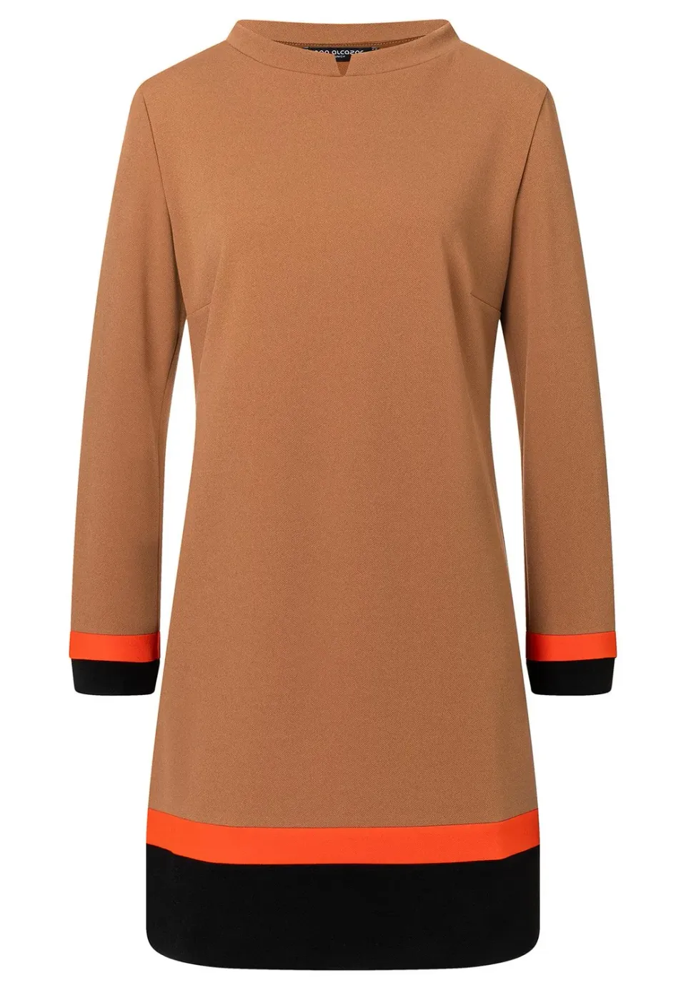 Ana Alcazar Sideo abito linea A cappuccino color block