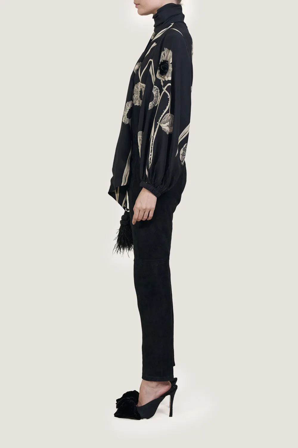 Johanna Ortiz Shadow Origin pantalone pelle nero