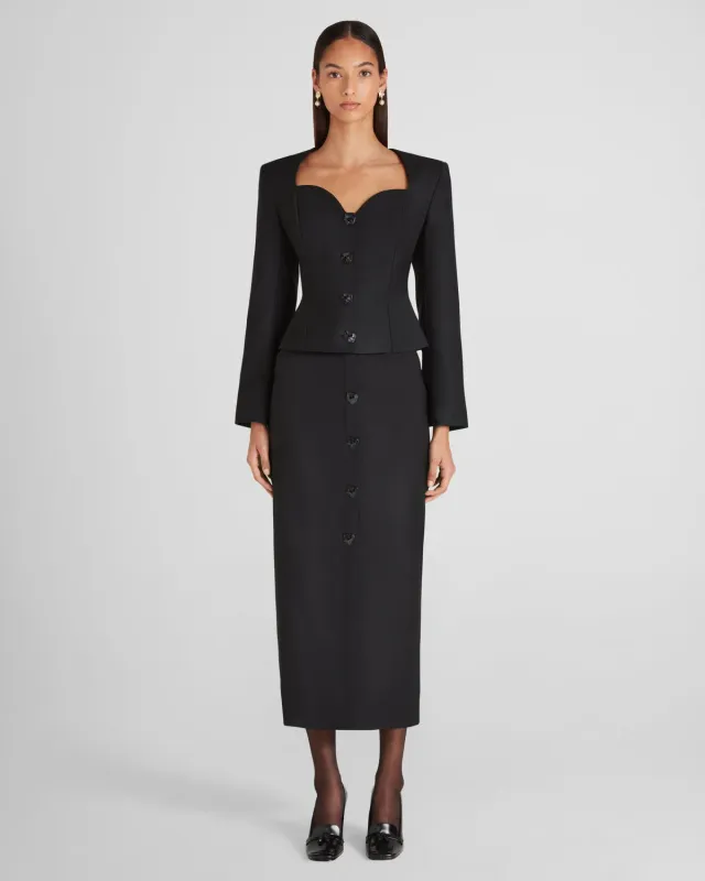 Violante Nessi L'Eclaireur blusa nera lana crepe