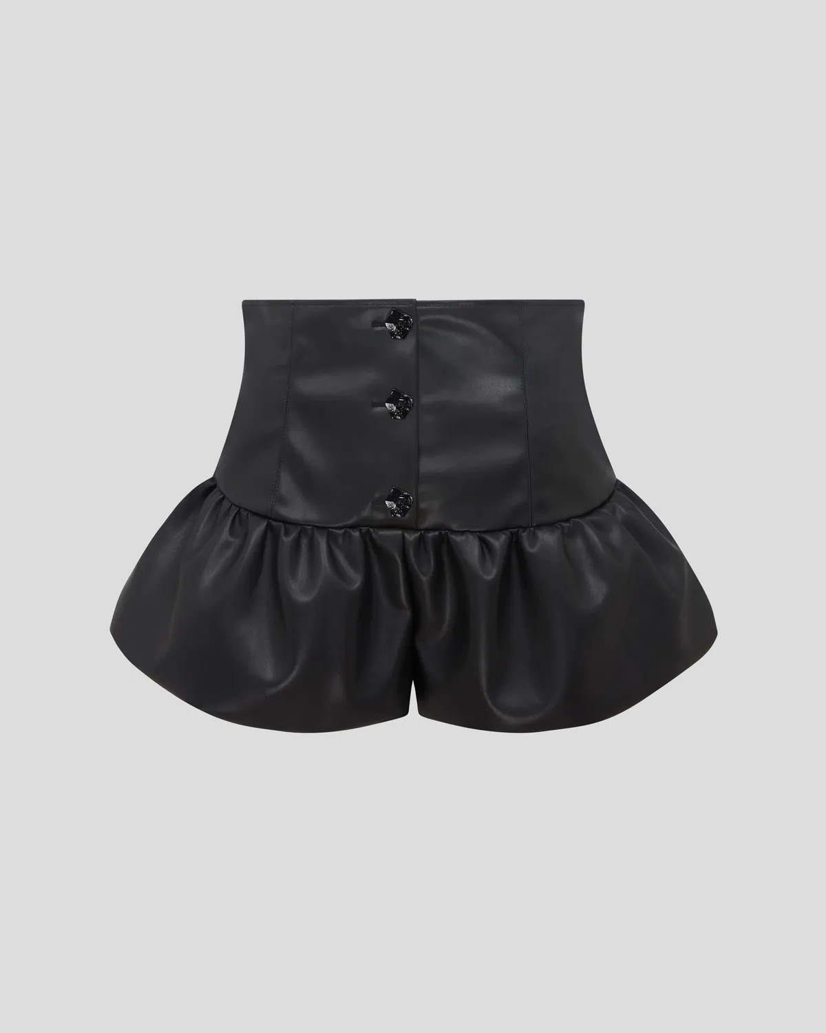 Violante Nessi Morocco shorts neri ecopelle vita alta