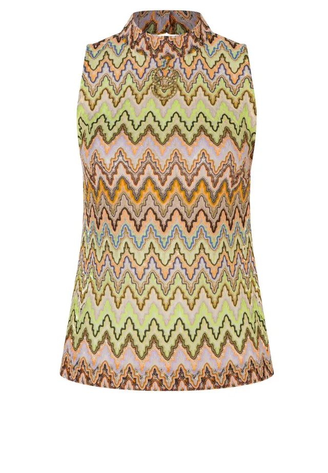 Ana Alcazar Posyma top maglia collo alto fantasia