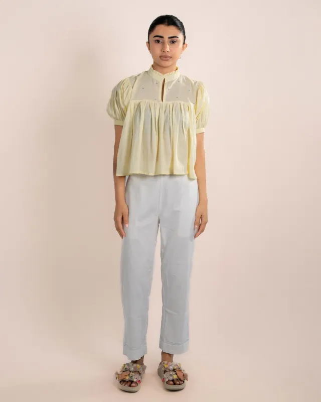 Our Dve Rosy Top top cotone giallo limone
