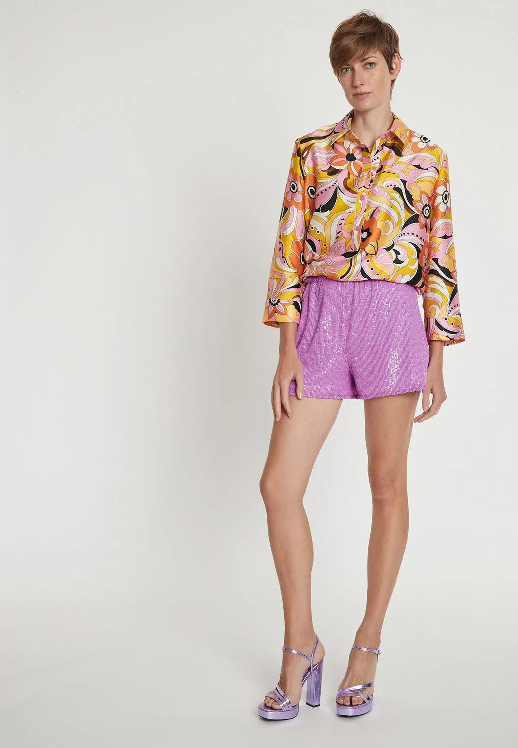 Ana Alcazar Labsy shorts paillettes festa