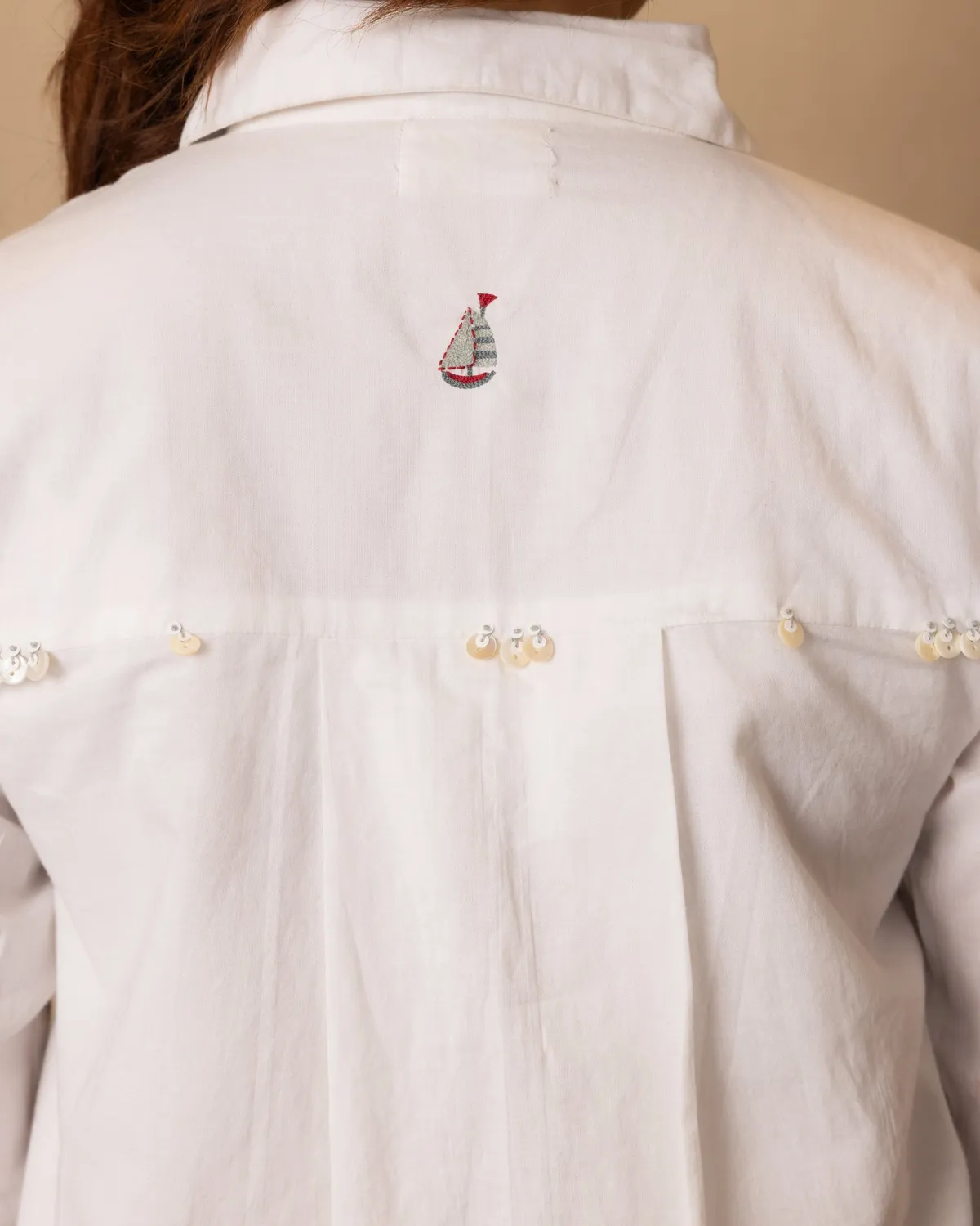 Our Dve Nautica Neptune Dress abito bianco cotone