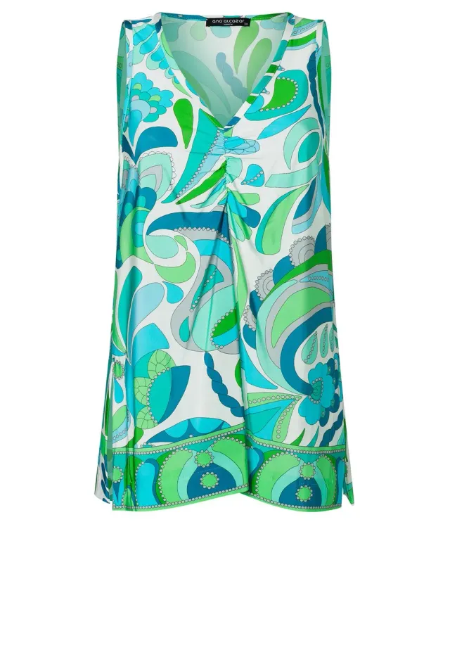 Ana Alcazar Riamy top verde fantasia scollo V