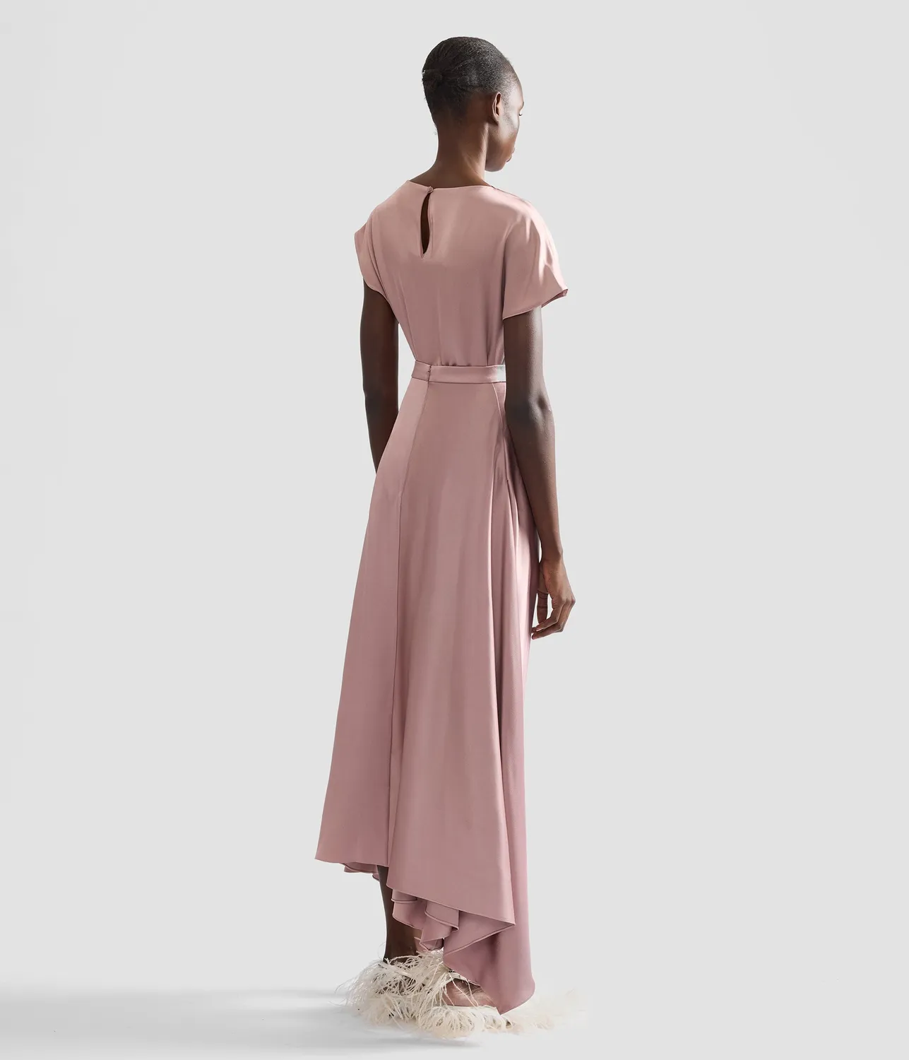 Erdem Satin Draped top raso scollo drappeggiato