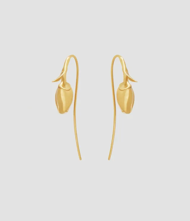 Erdem Bloom Loop orecchini oro bocciolo stelo