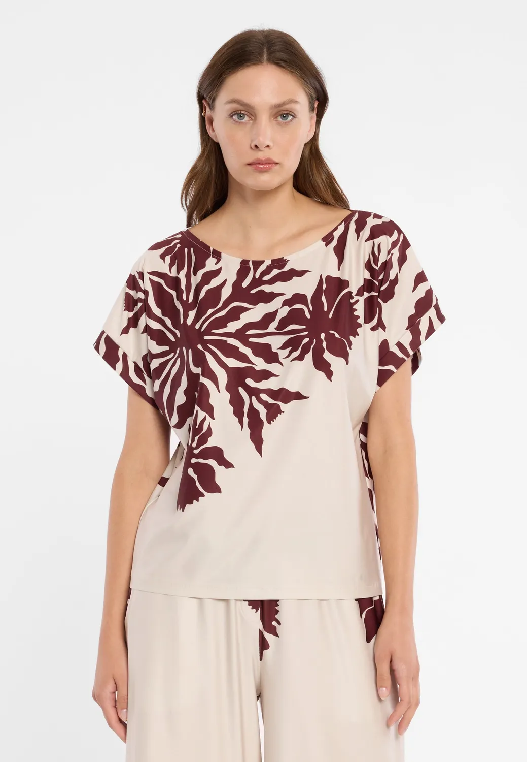 Ana Alcazar Dorells top maniche corte floreale