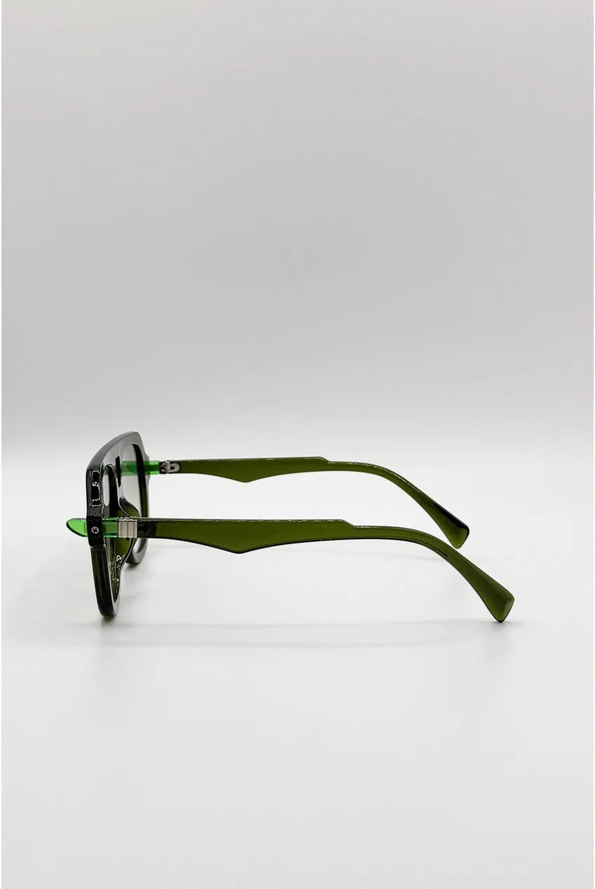 SVNX Bold Navigator Occhiali da Sole Verdi Lente Verde
