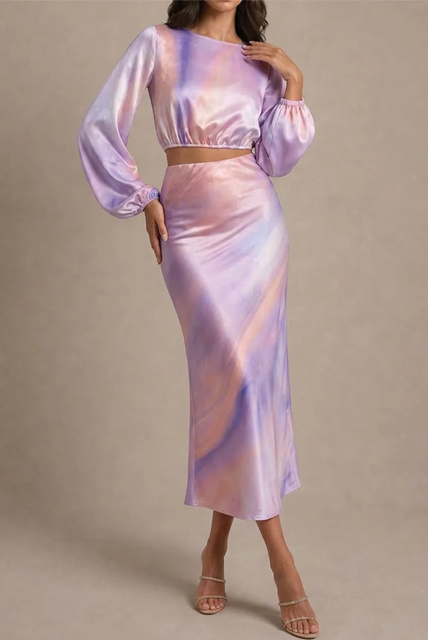 Chi Chi London BN0643 gonna midi satin multicolor