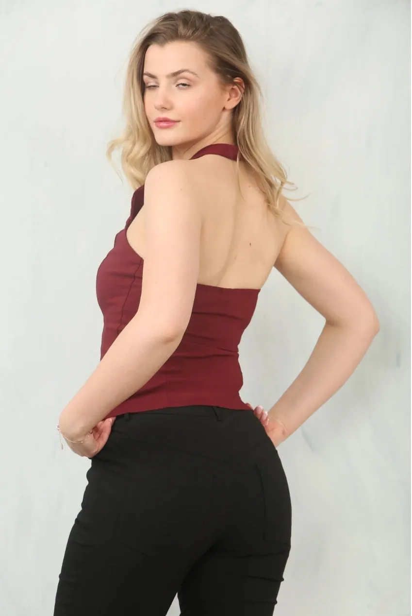 Avinci Halter top donna vino senza maniche taglia S