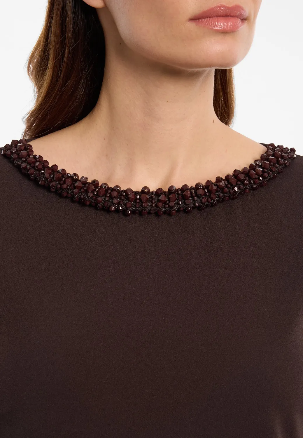 Ana Alcazar Evinae abito corto crepe perline