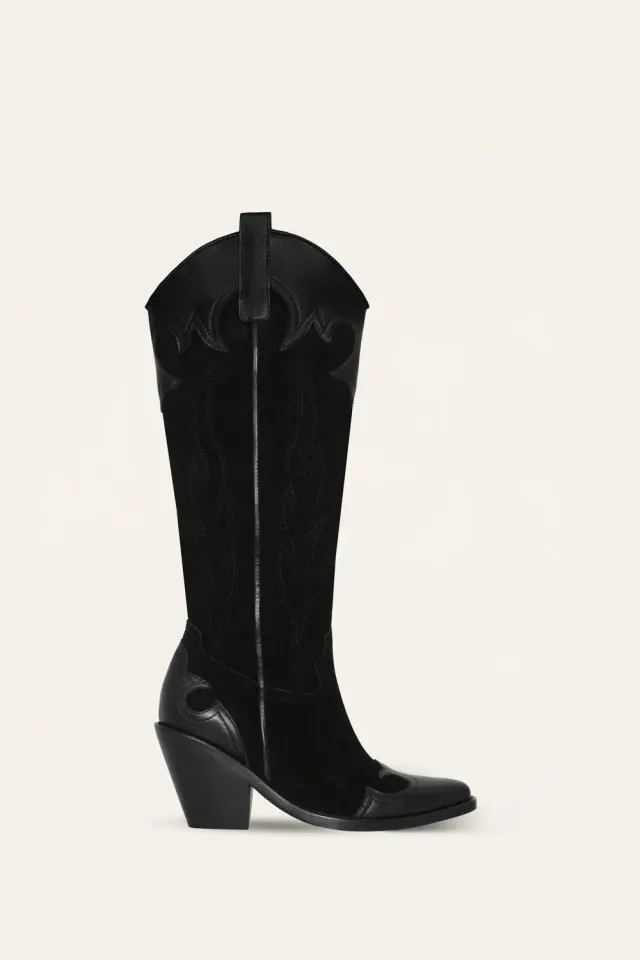 Johanna Ortiz Western Legacy stivale nero pelle tacco 7cm
