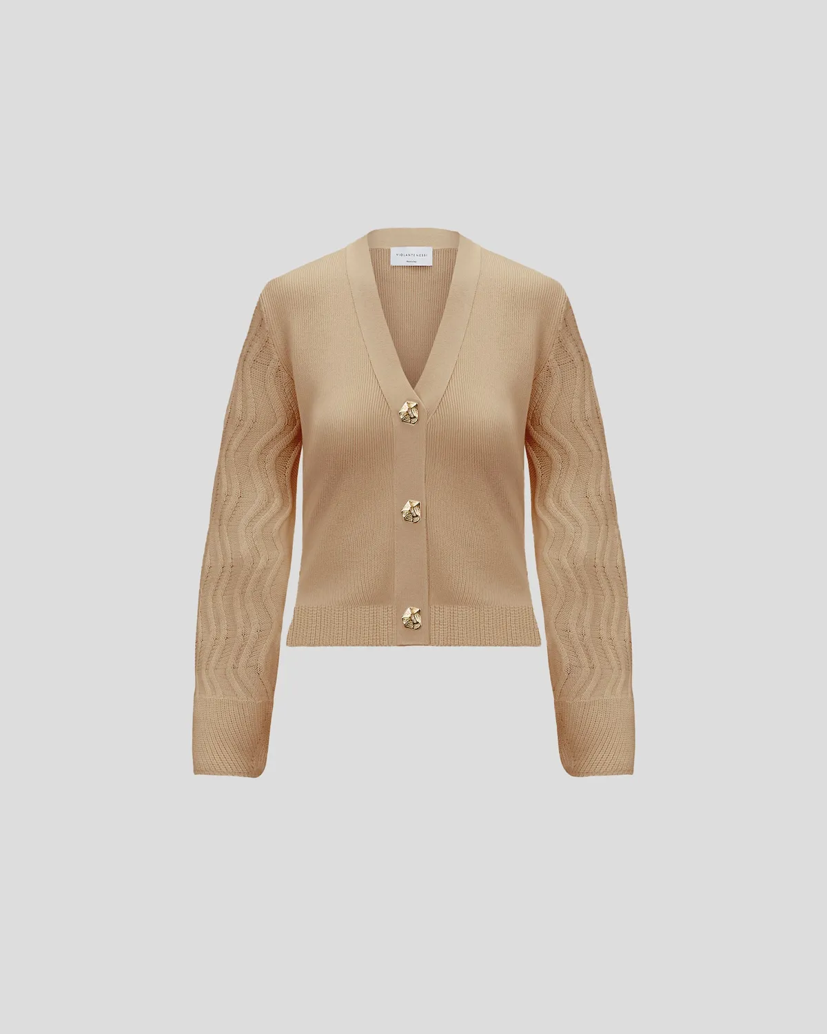 Violante Nessi Wei Wei cardigan beige in cashmere