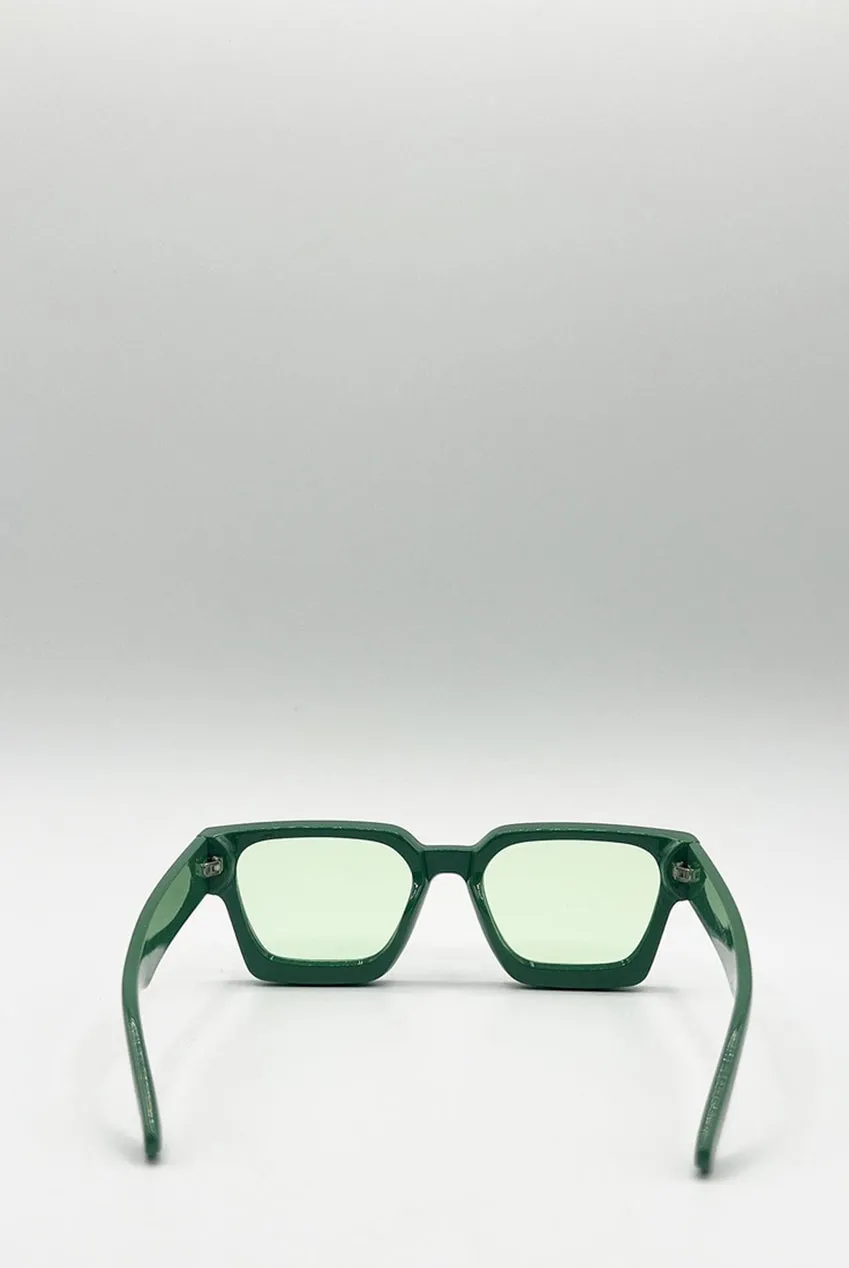 SVNX Square Retro occhiali da sole verde menta taglia unica