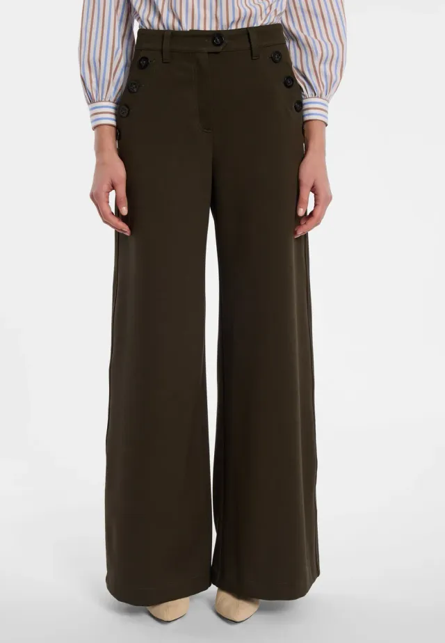 Ana Alcazar Elisa pantaloni wide leg taglie 34-44 kaki marina