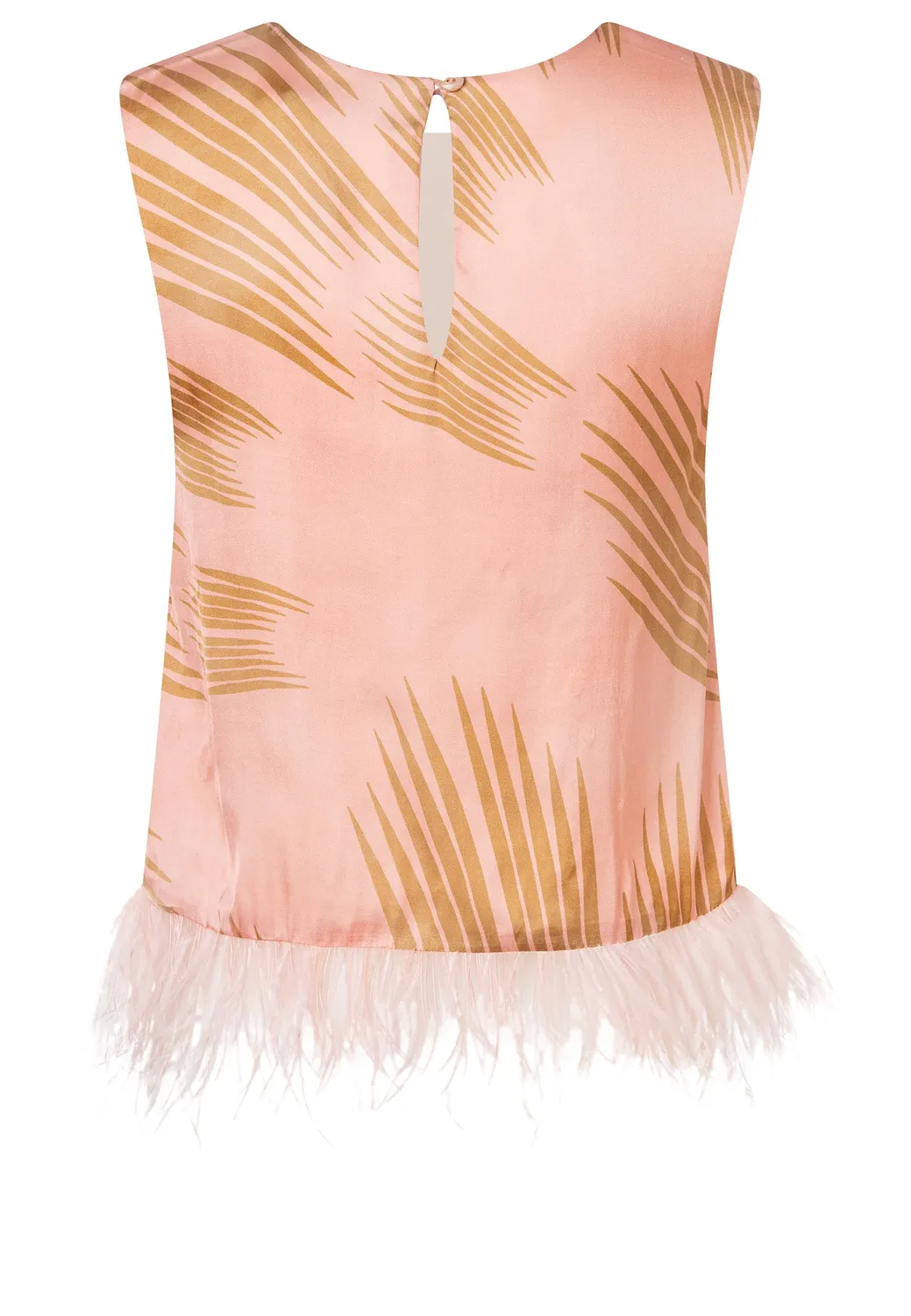 Ana Alcazar Droli top satin piume rosa