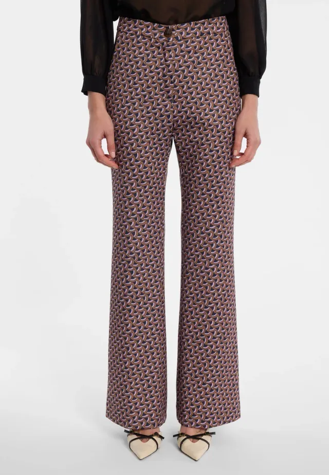 Ana Alcazar Elofina pantaloni bootcut stampa grafica bordeaux