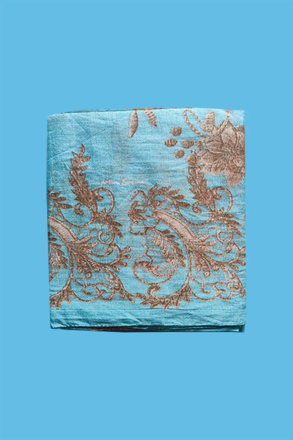 Antica Sartoria DV1729 Foulard Turchese in Cotone Ricamato