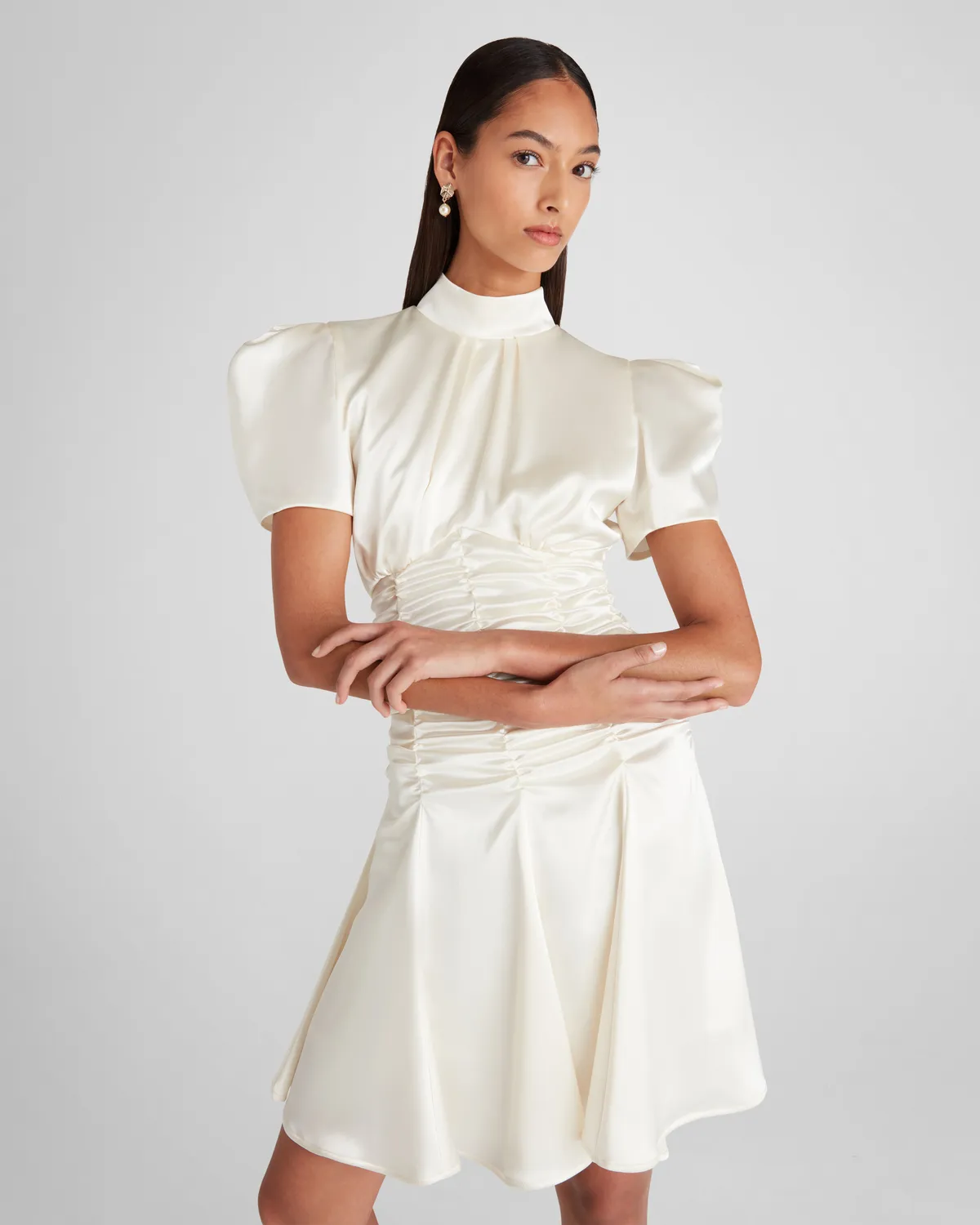 Violante Nessi Balthus vestito avorio cady satin