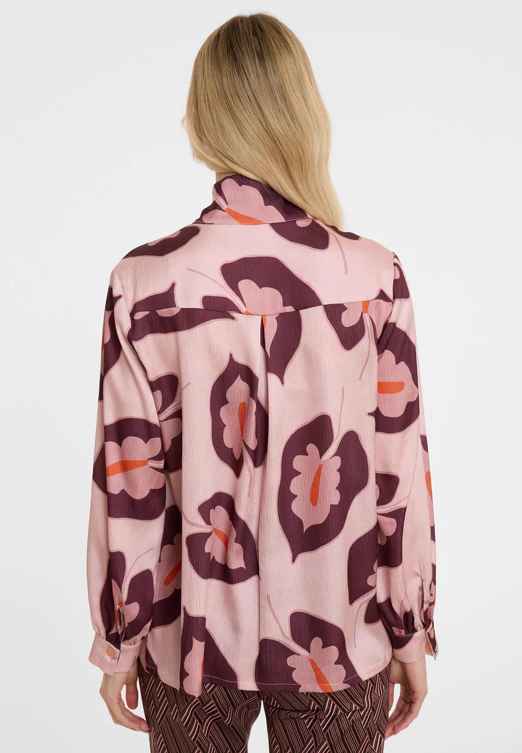 Ana Alcazar Awala camicetta raso rosa con fiocco