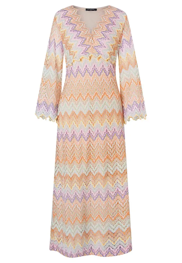 Ana Alcazar Zanta abito lungo estivo maglia zigzag