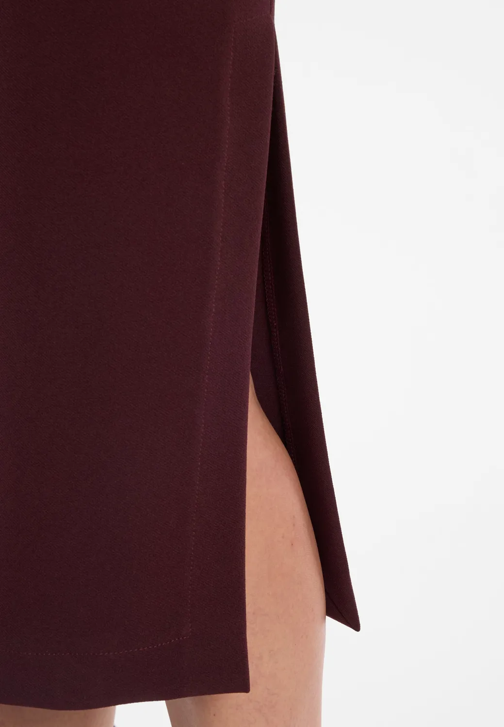 Ana Alcazar Enlyva abito midi bordeaux scollo drappeggiato