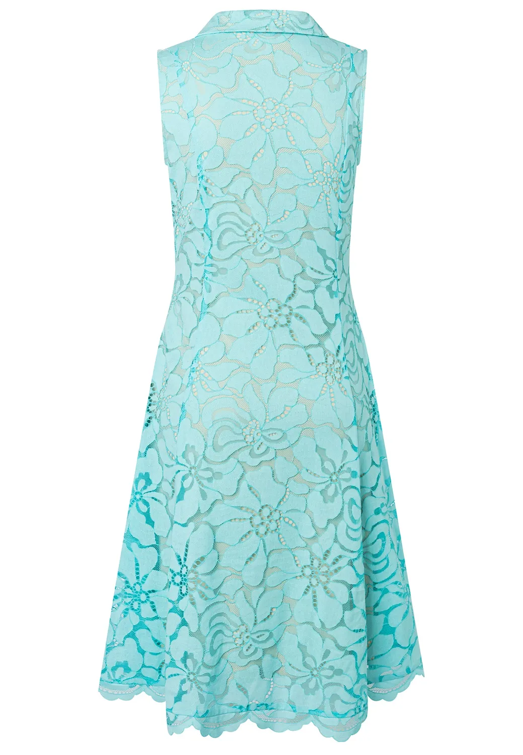 Ana Alcazar Dalun abito camicia pizzo acquamarina