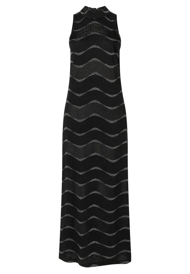 Ana Alcazar Olfina abito maxi nero lurex
