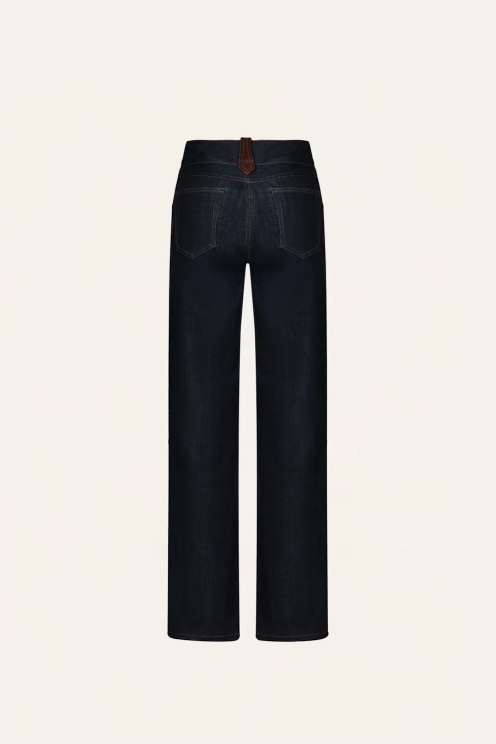 Johanna Ortiz Frontier Femme pantaloni denim pelle vita alta