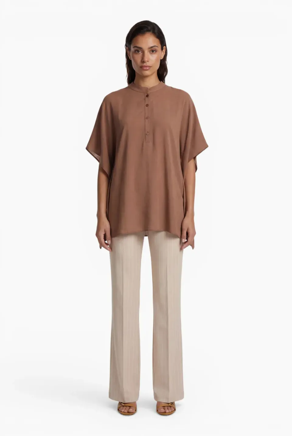 Ana Alcazar Dorayas camicia caftano marrone